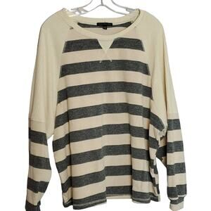 Signature Studio Dolman Sleeve Striped Sweater, L